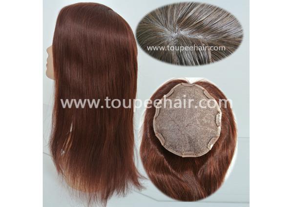 Silk top invisible knots toupee for women